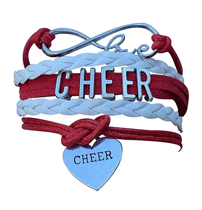 Infinity Cheer Bracelet - Pick Team Colors & Charm