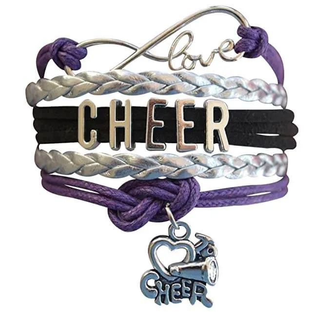 Infinity Cheer Bracelet - Pick Team Colors & Charm