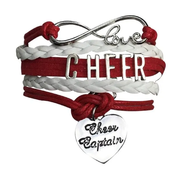 Infinity Cheer Bracelet - Pick Team Colors & Charm