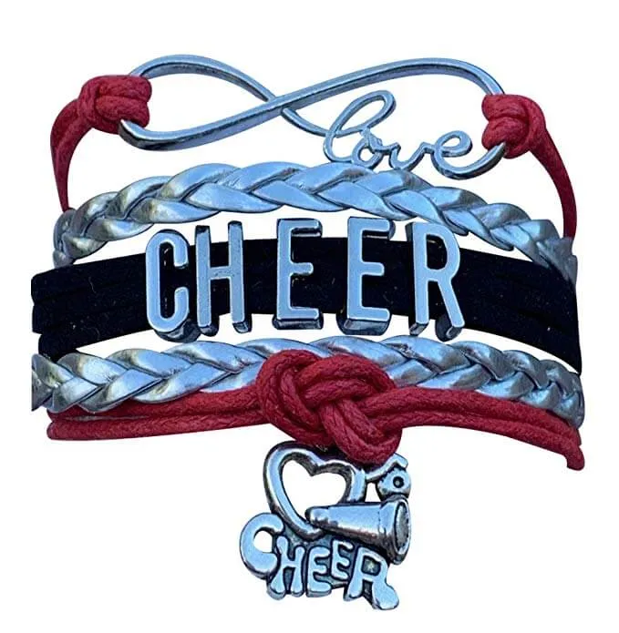 Infinity Cheer Bracelet - Pick Team Colors & Charm