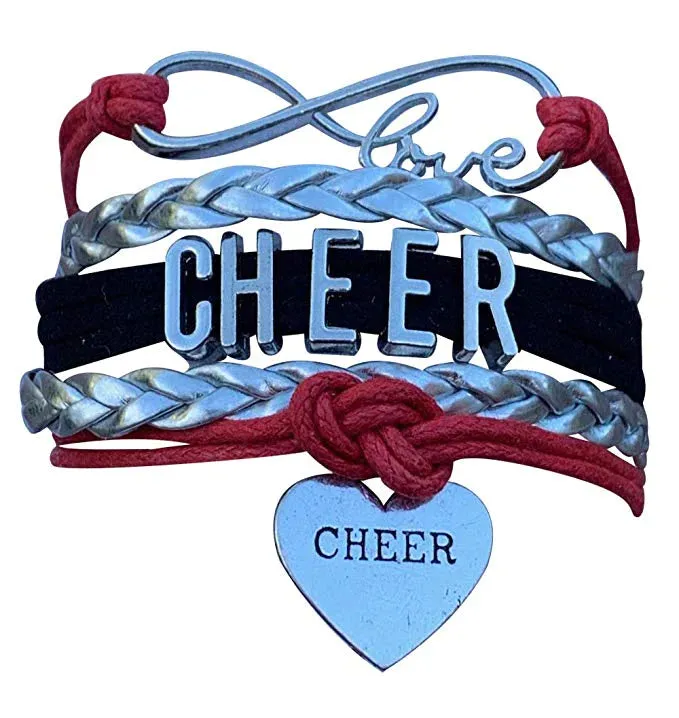 Infinity Cheer Bracelet - Pick Team Colors & Charm