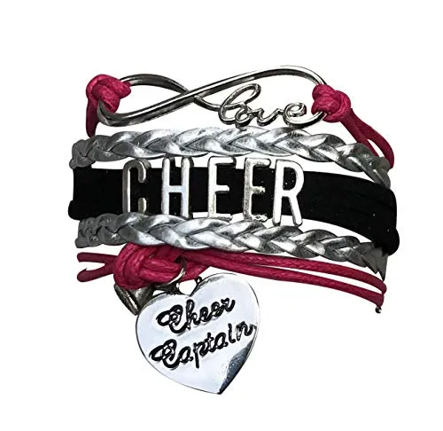 Infinity Cheer Bracelet - Pick Team Colors & Charm