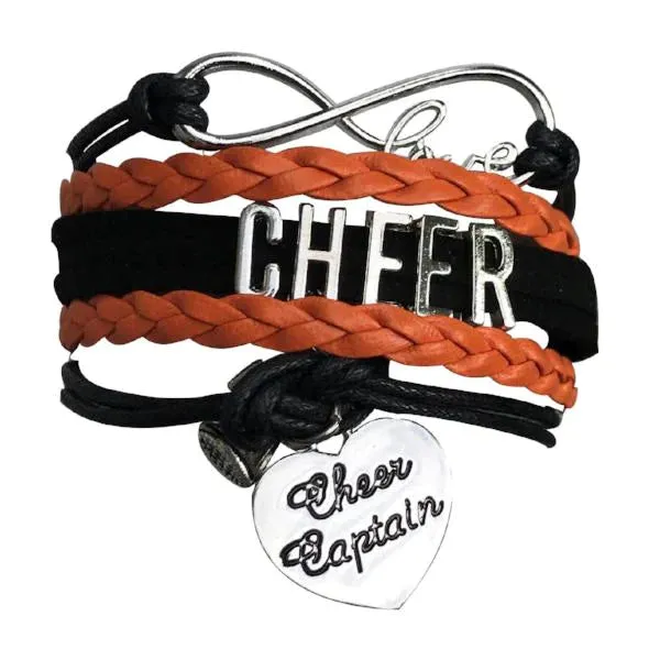 Infinity Cheer Bracelet - Pick Team Colors & Charm