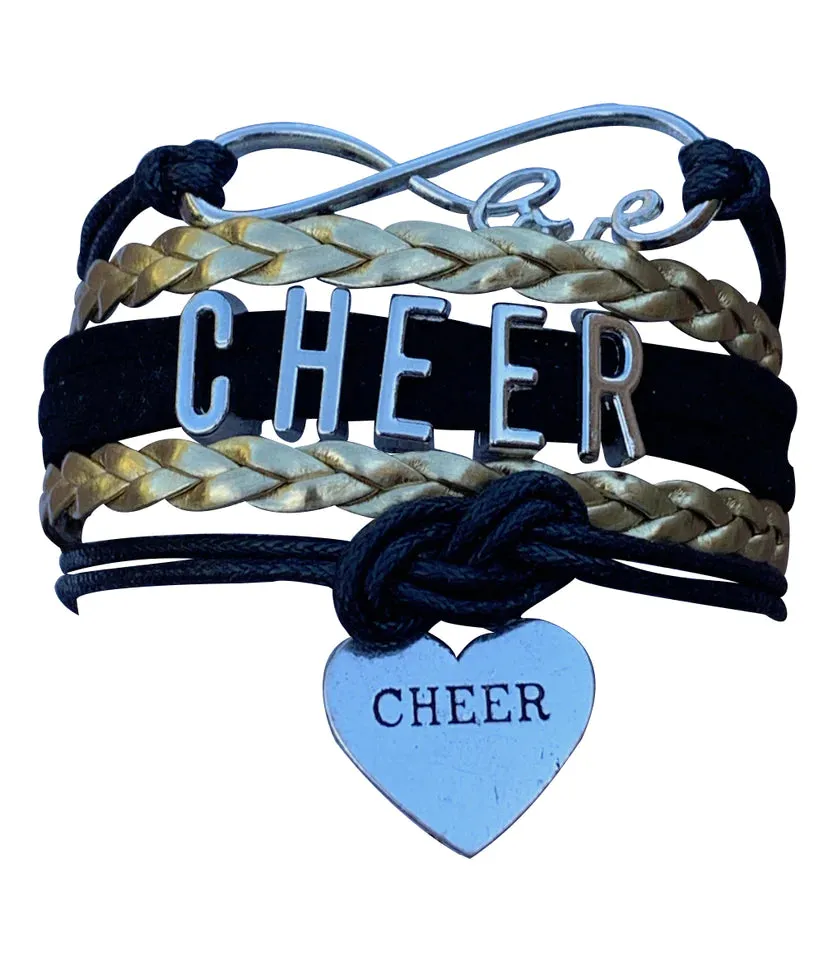 Infinity Cheer Bracelet - Pick Team Colors & Charm