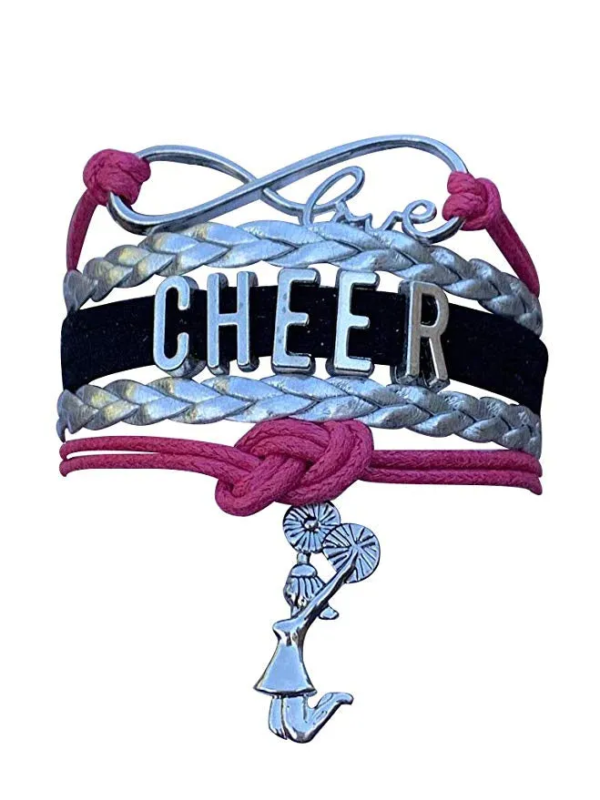 Infinity Cheer Bracelet - Pick Team Colors & Charm