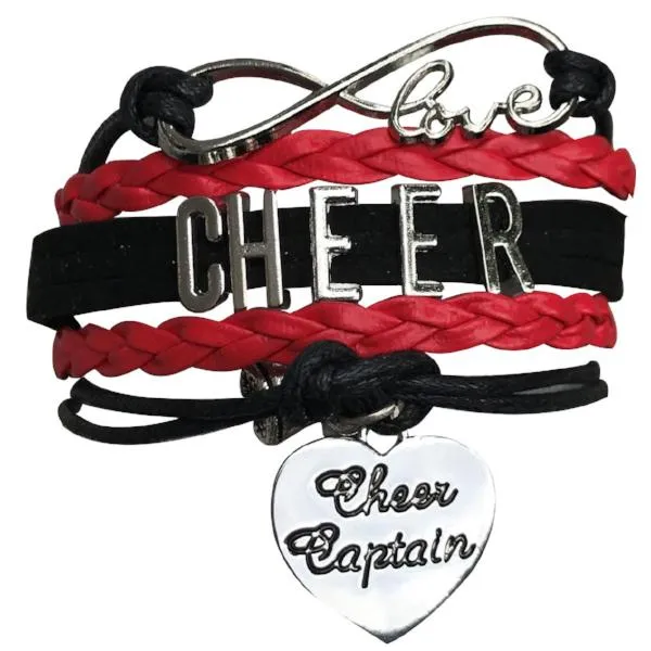 Infinity Cheer Bracelet - Pick Team Colors & Charm