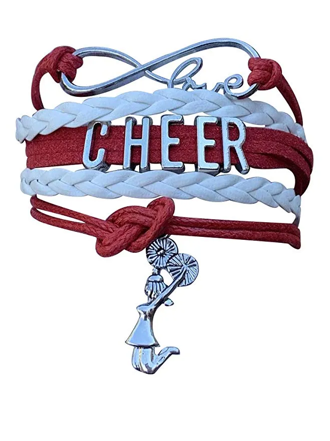 Infinity Cheer Bracelet - Pick Team Colors & Charm