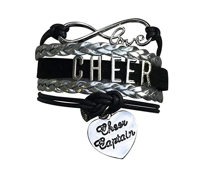 Infinity Cheer Bracelet - Pick Team Colors & Charm