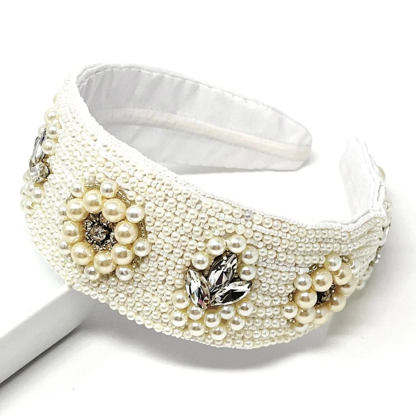 Ivory Pearl Jeweled Headband