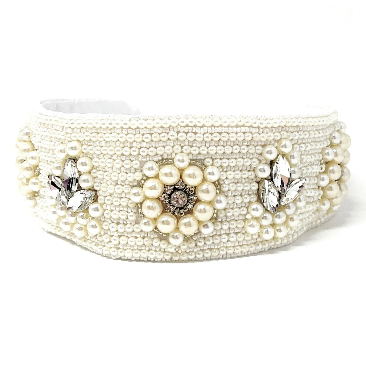 Ivory Pearl Jeweled Headband