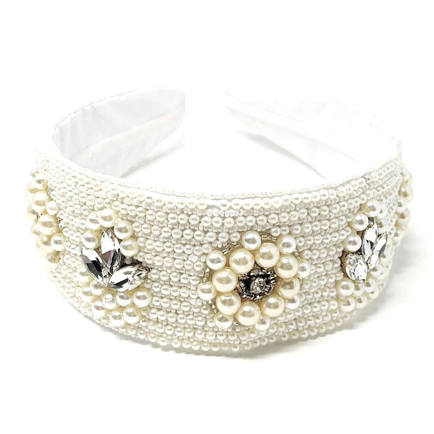 Ivory Pearl Jeweled Headband