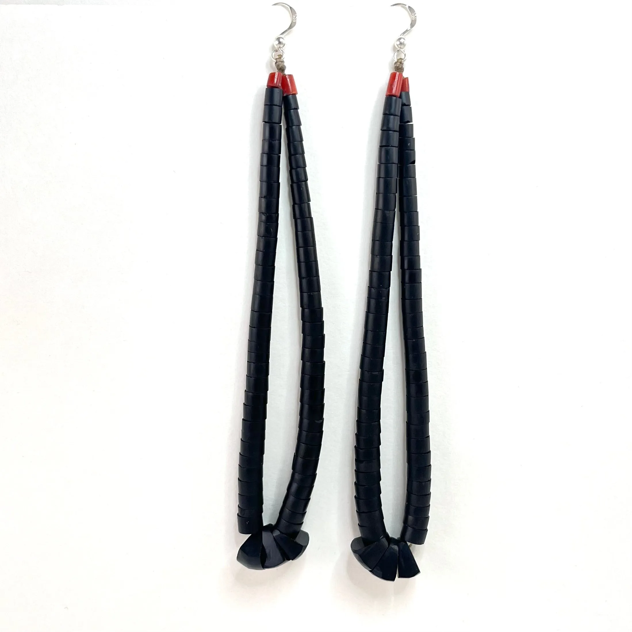 Jet Heishi Earrings<br>By Cheyenne Grabiec