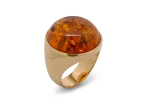 JW258 Cabochon Gemstone Ring, Yellow Gold