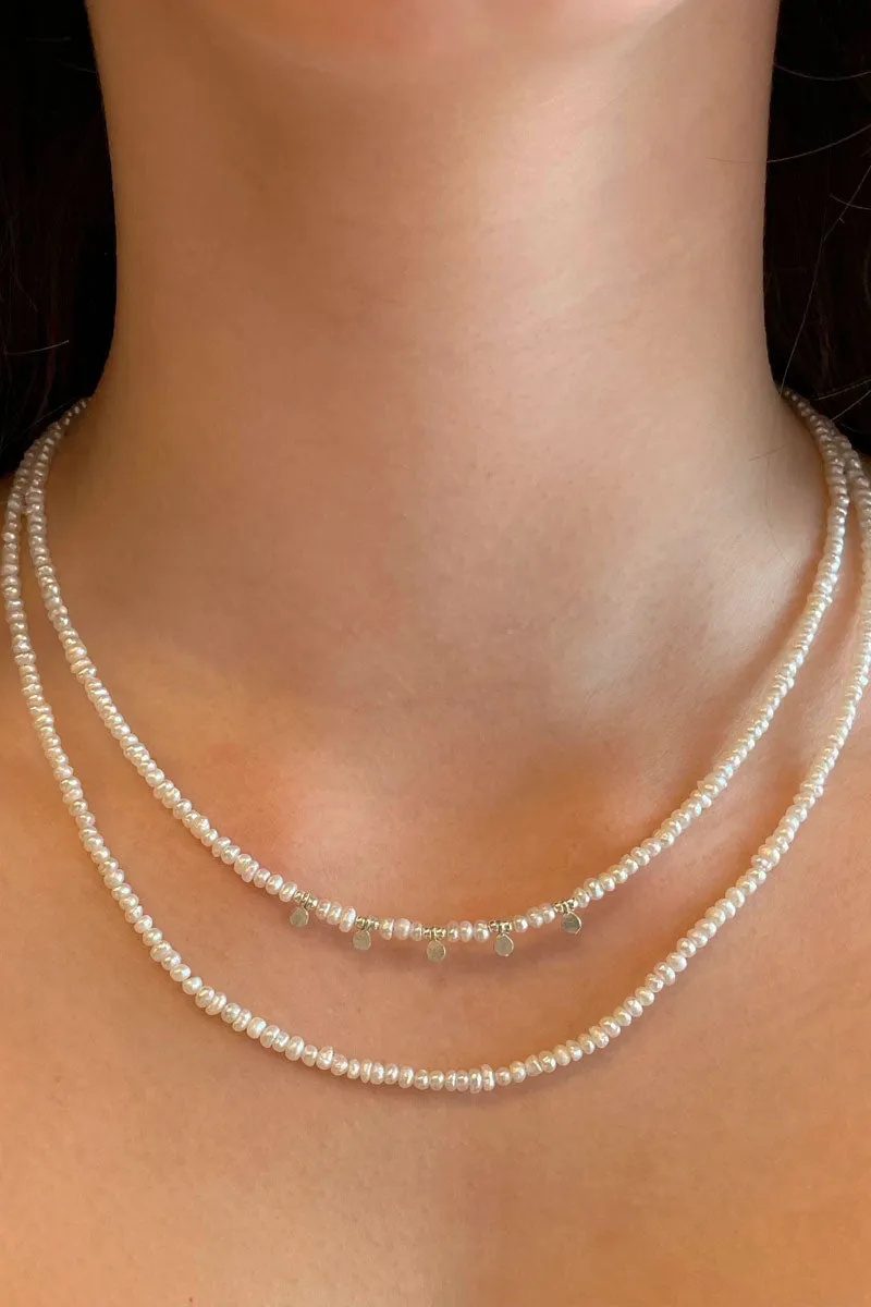 Kemala Pearl Necklace with Silver Dots