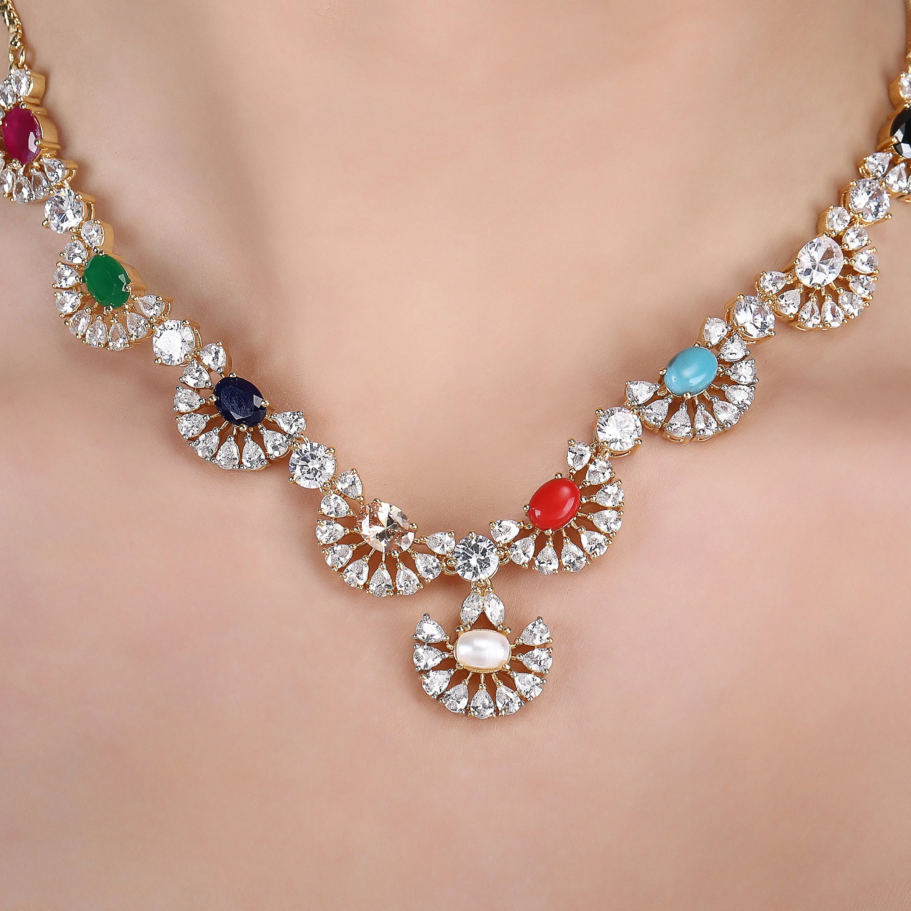 Laksh Zircon Necklace Set