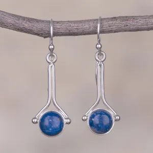 Lapis Lazuli and Sterling Silver Earrings from Peru - Killa Moon | NOVICA