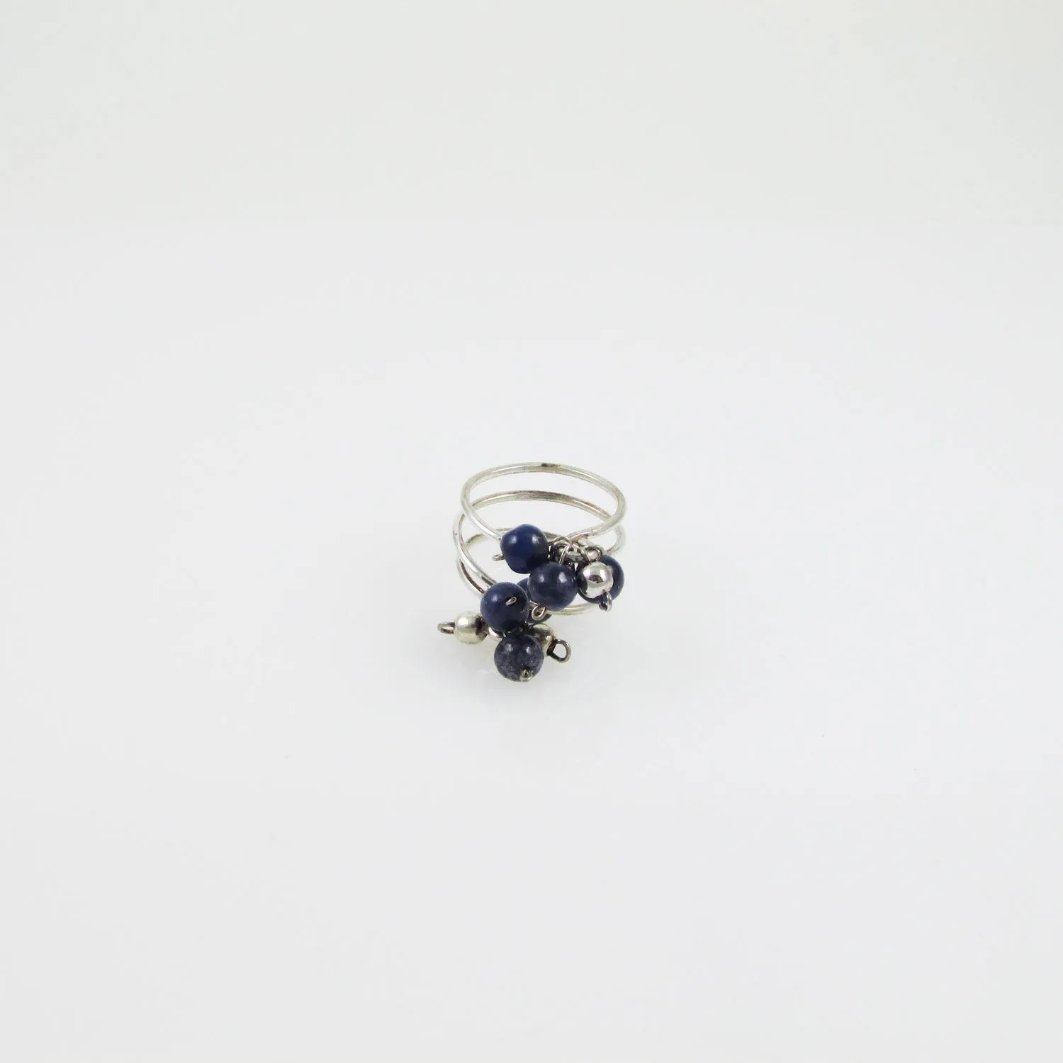 Lapis Lazuli Bolitas Curly Ring