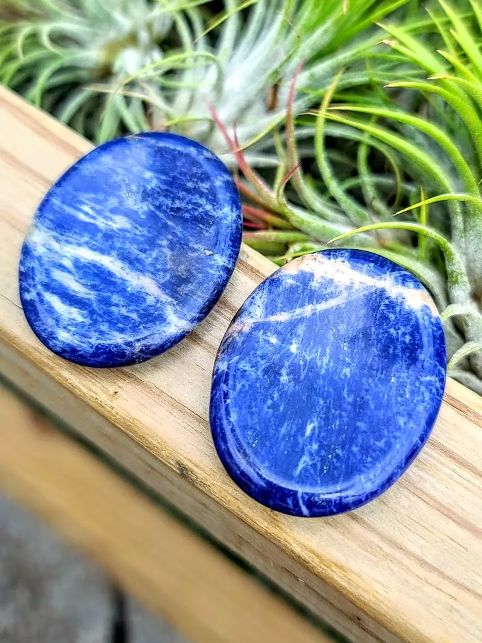 Lapis Lazuli Crystal Worry Stone Carving