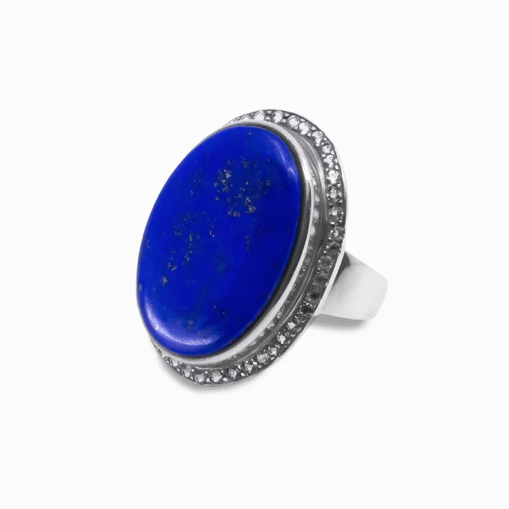 Lapis Lazuli Ring & White Topaz