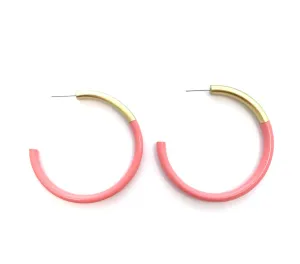 Large Liz Hoops in Coral