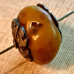 Large Resin Amber Bead, Nepal