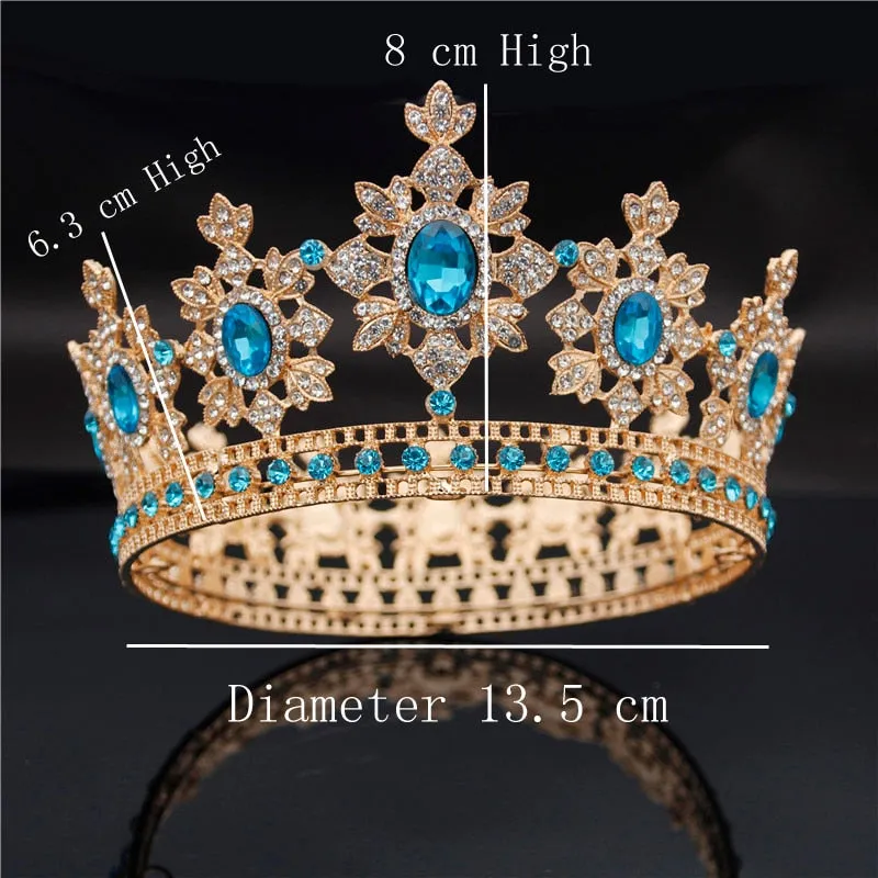 Luxury Royal England Wedding Gold Crown-Bride Tiara-Hair Jewelry