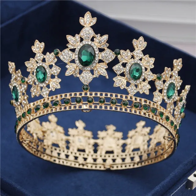 Luxury Royal England Wedding Gold Crown-Bride Tiara-Hair Jewelry