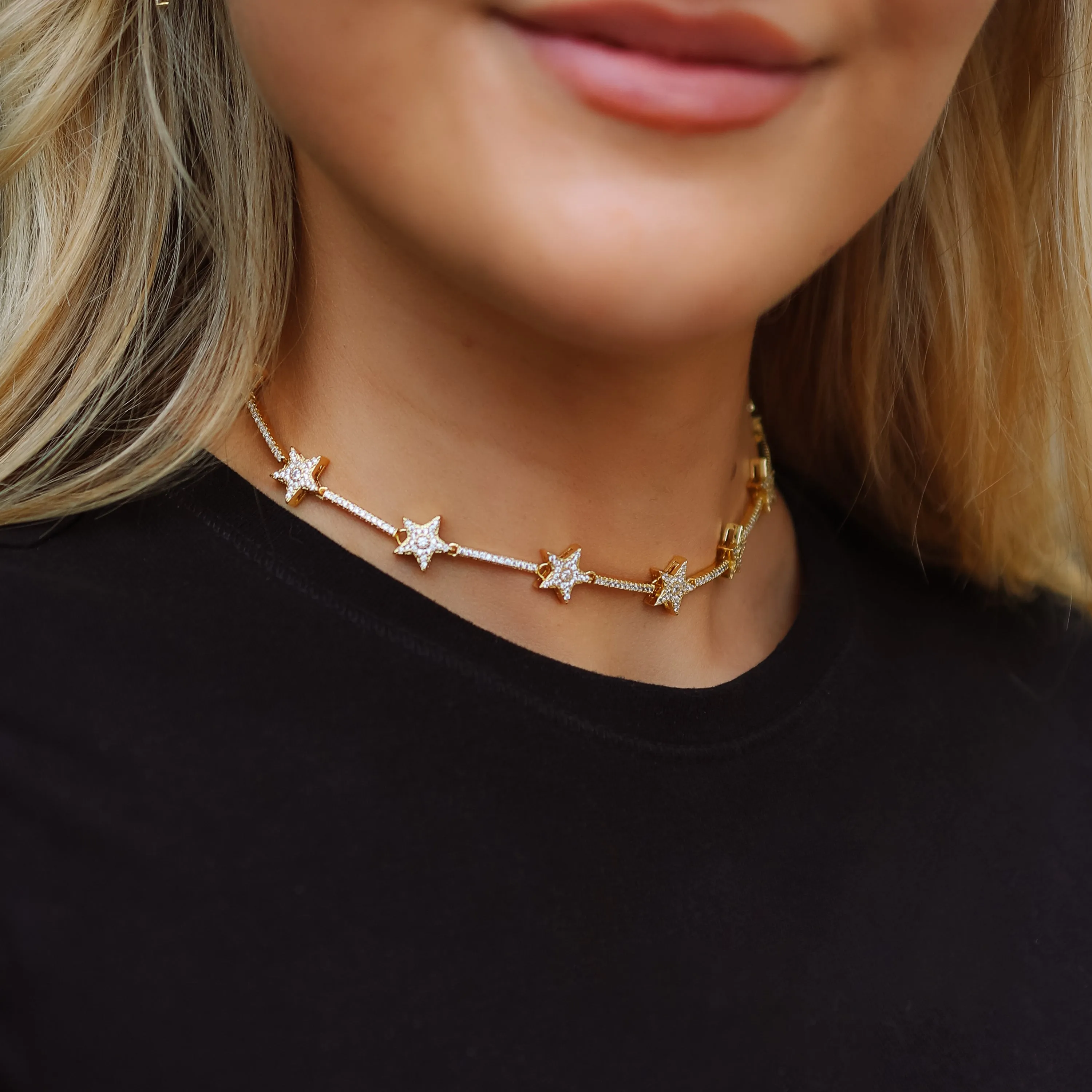 Margot Sparkling Star Choker | 18k Gold Plated