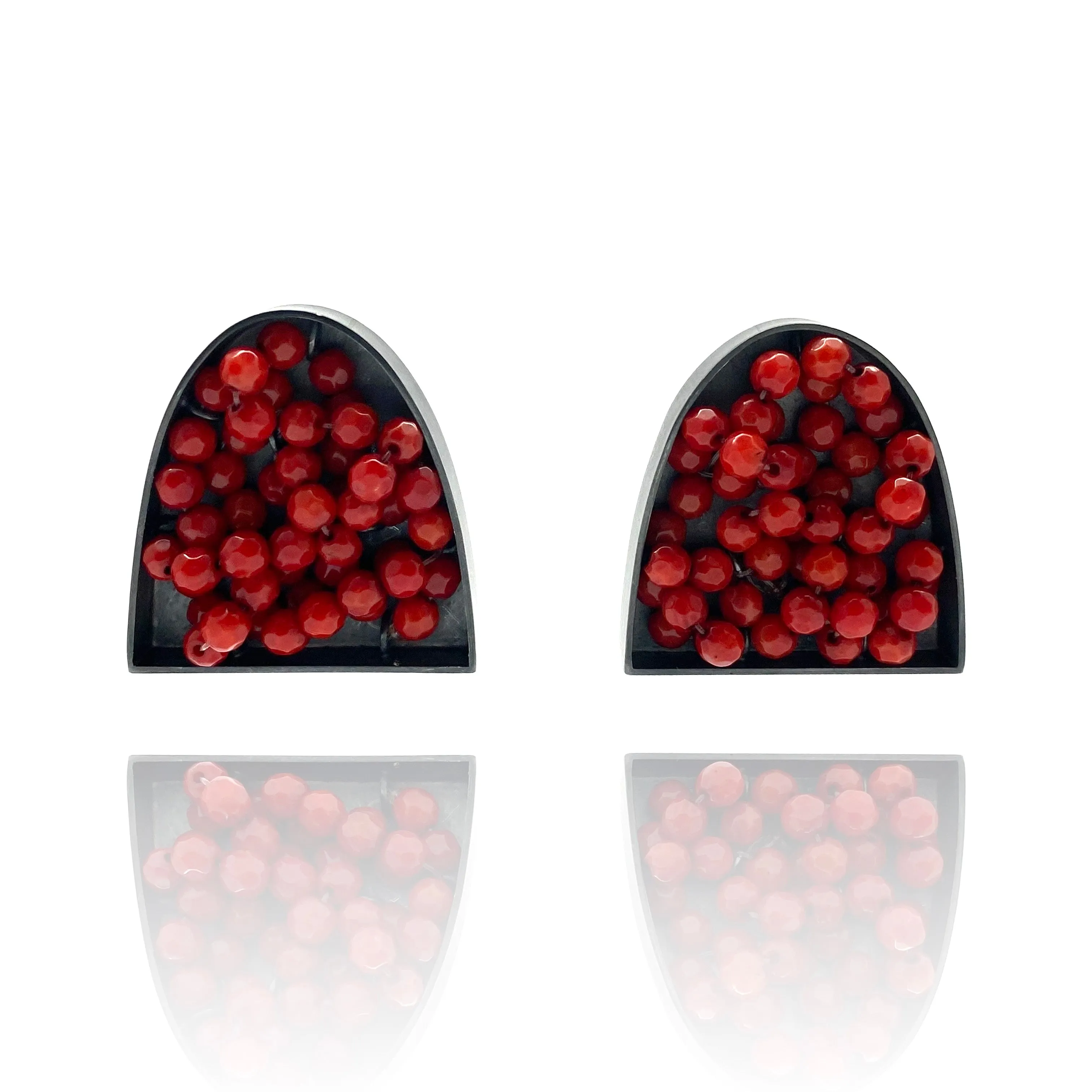 Mariiko Sumioka - Coral Bead Arch Earrings