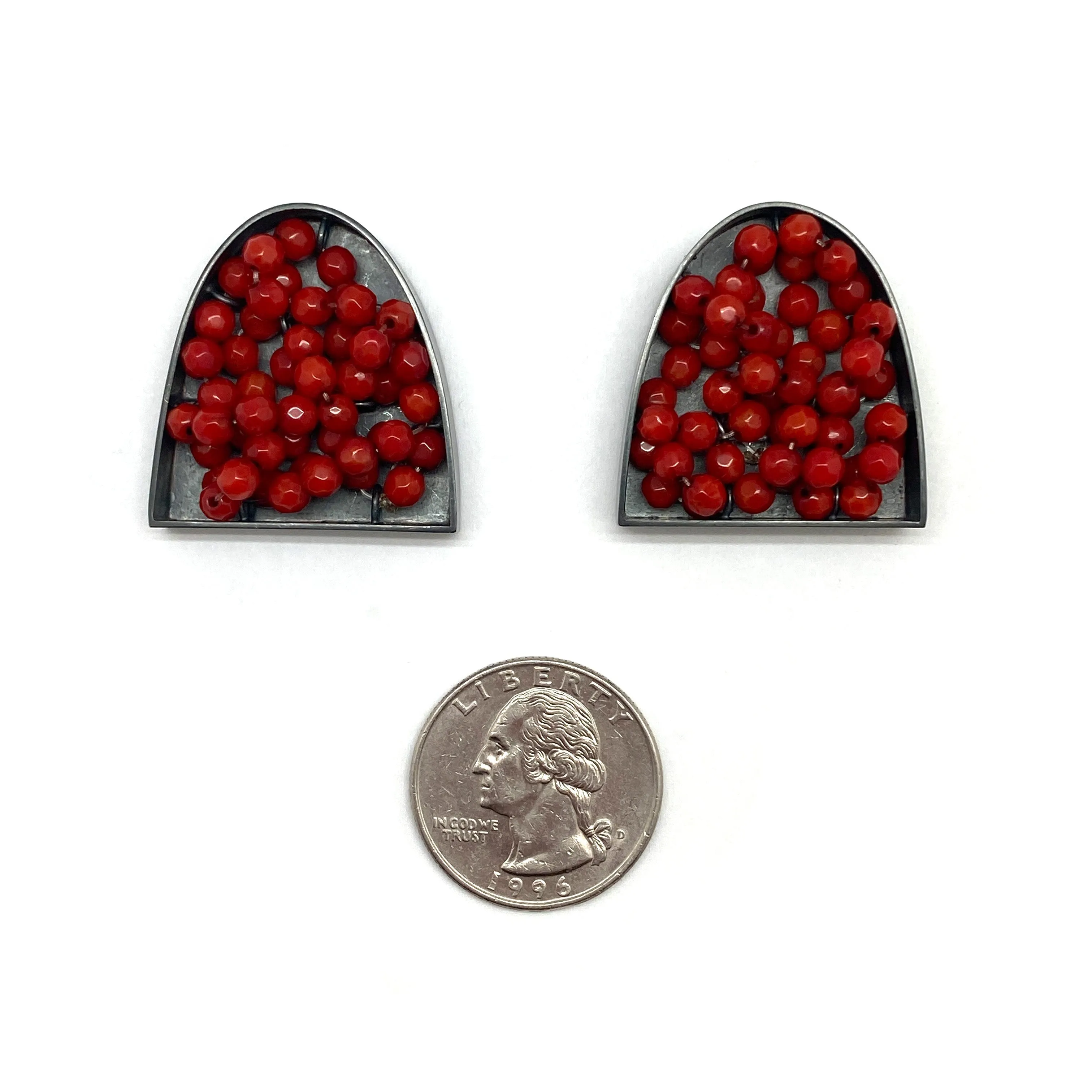 Mariiko Sumioka - Coral Bead Arch Earrings