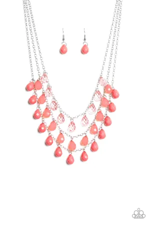 Melting Ice Caps - Pink Necklace - Paparazzi Accessories