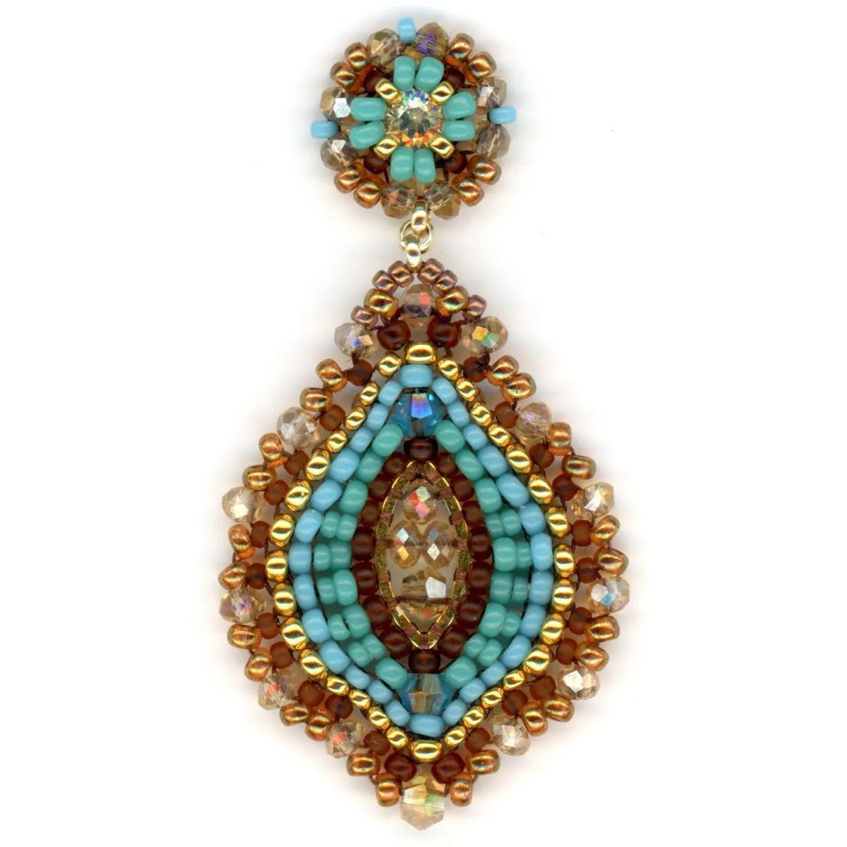 MIGUEL ASES SAVANNAH TEARDROP TURQUOISE EARRNGS