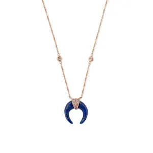 MINI LAPIS DOUBLE HORN NECKLACE