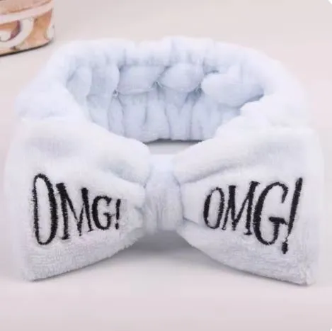 Miss Beauty New OMG Facial Hairband, Headband, Facial Band , Facial Makeup  Headband Bow Plush Cute Solid Color Bath Headband