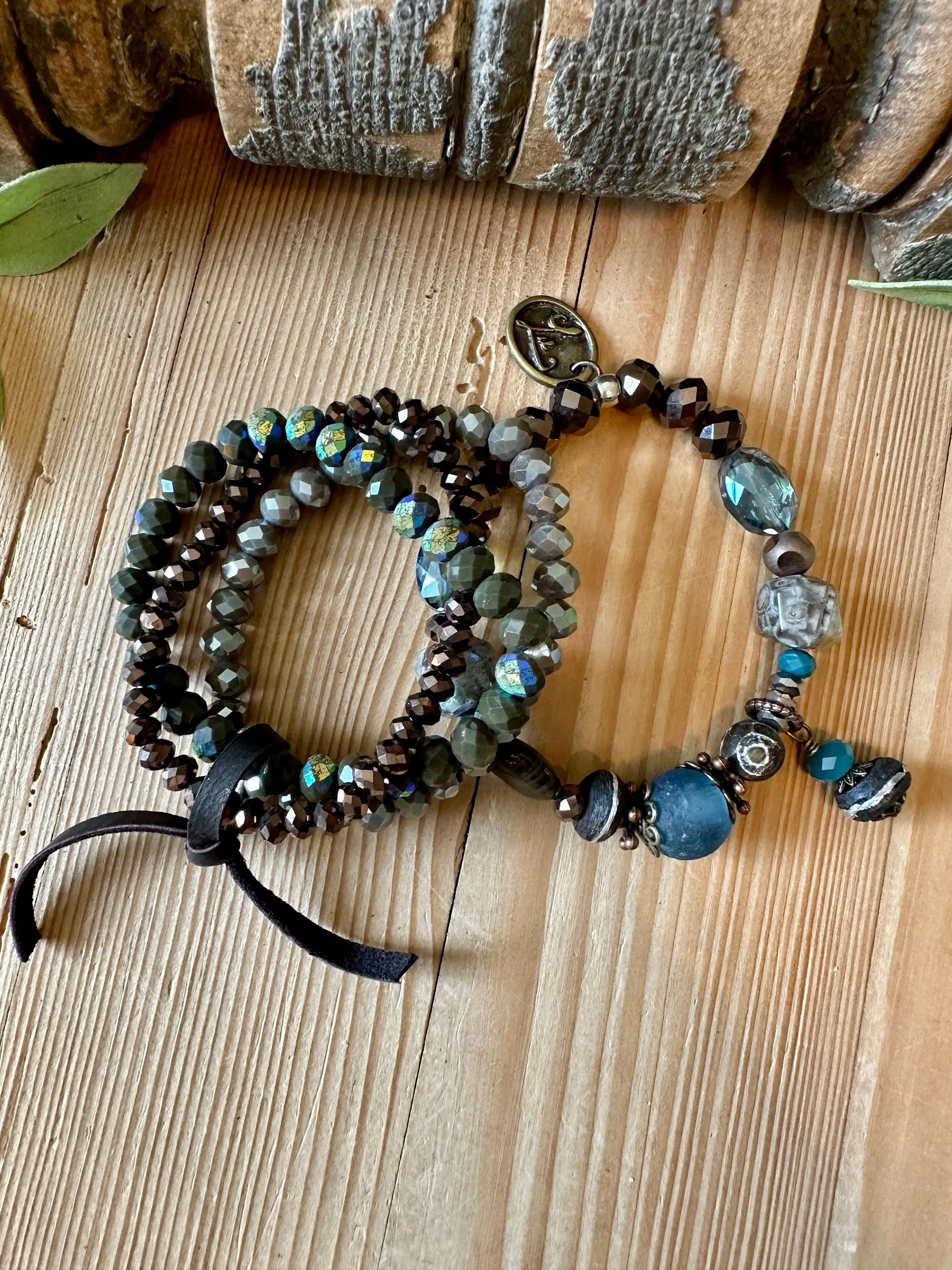 Mocha Dreams Beaded Stretchy Bracelet