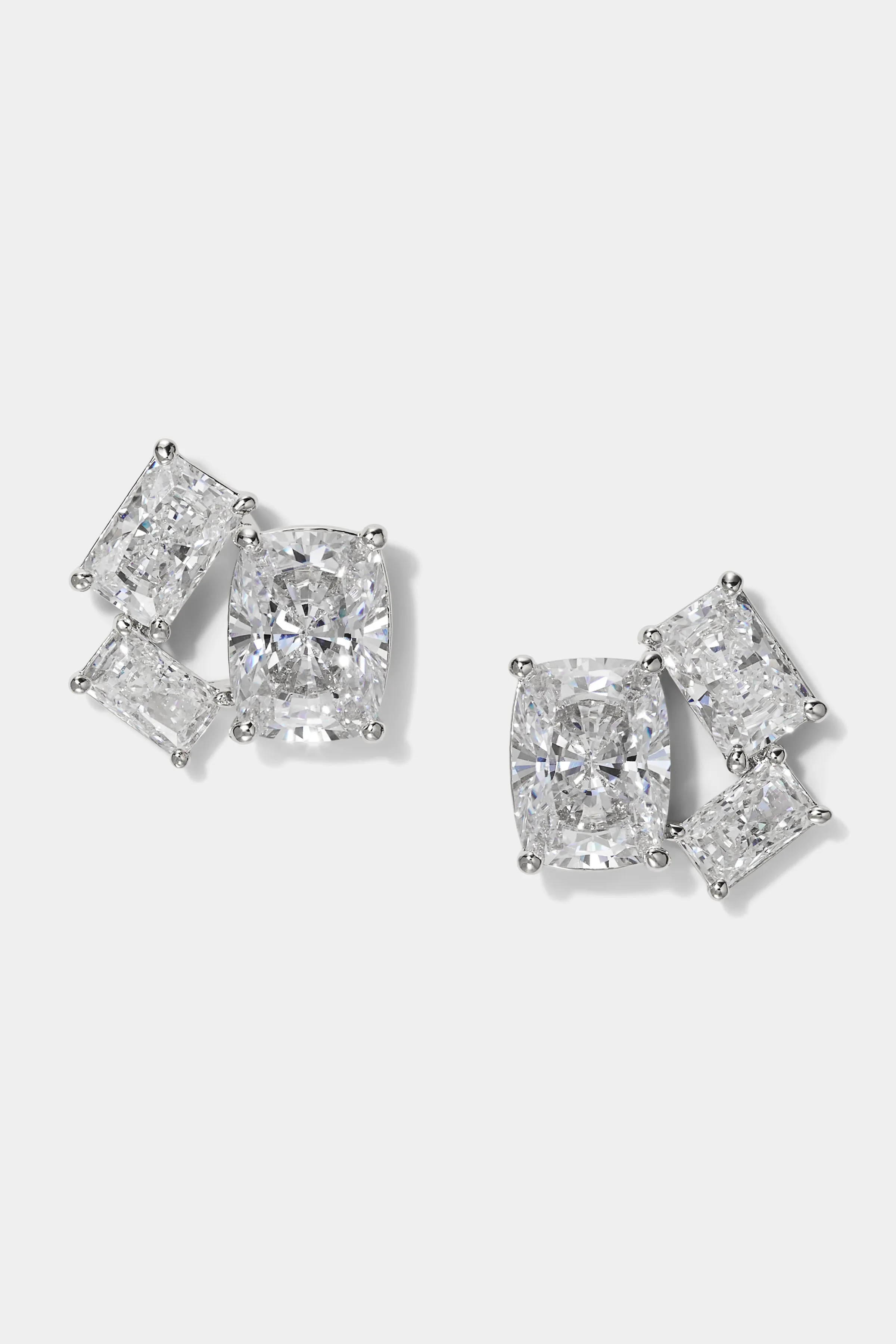 NORTHERN LIGHTS CLUSTER CZ STUD EARRINGS