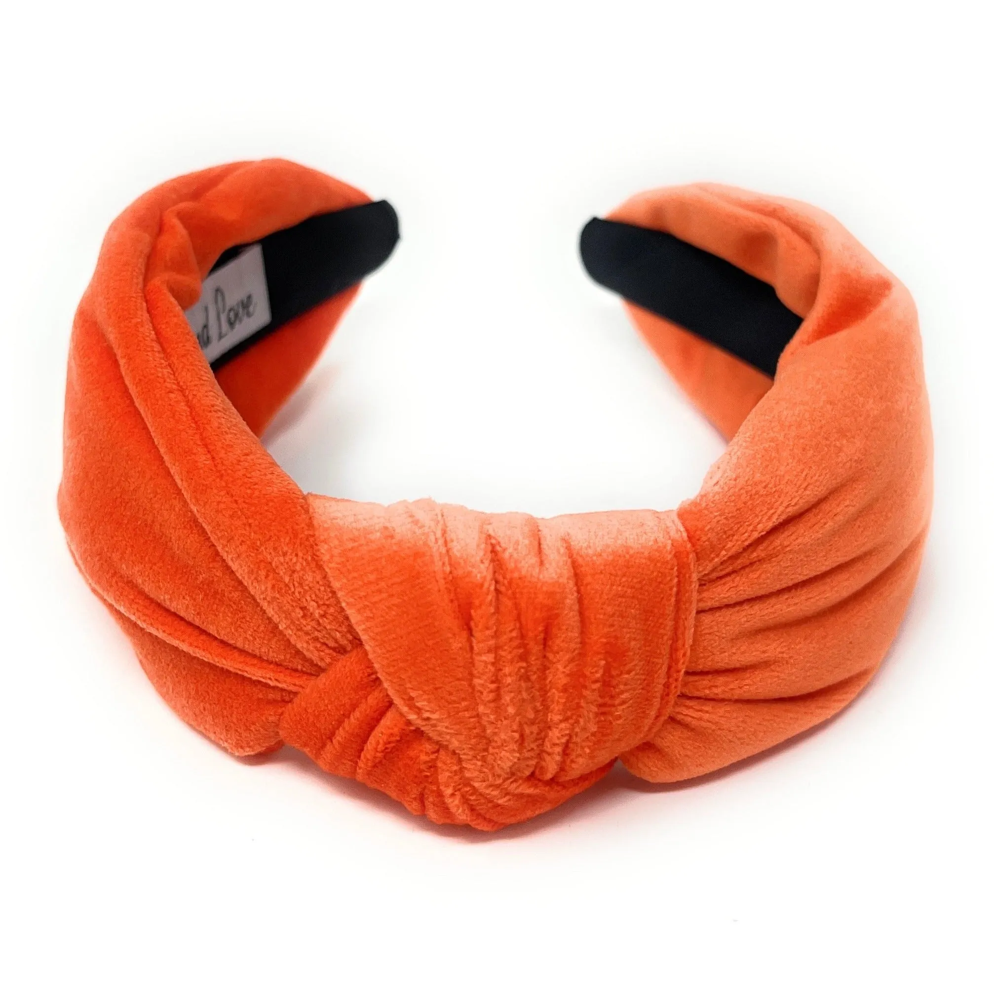 Orange Solid Velour Knot Headband