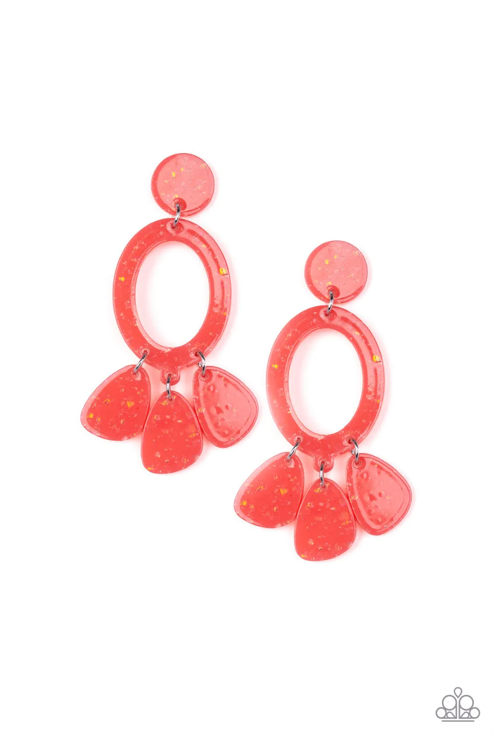 Paparazzi Accessories  - Sparkling Shores #E299 Peg - Orange Earring