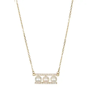 Pearl Bar Pendant Necklace gold