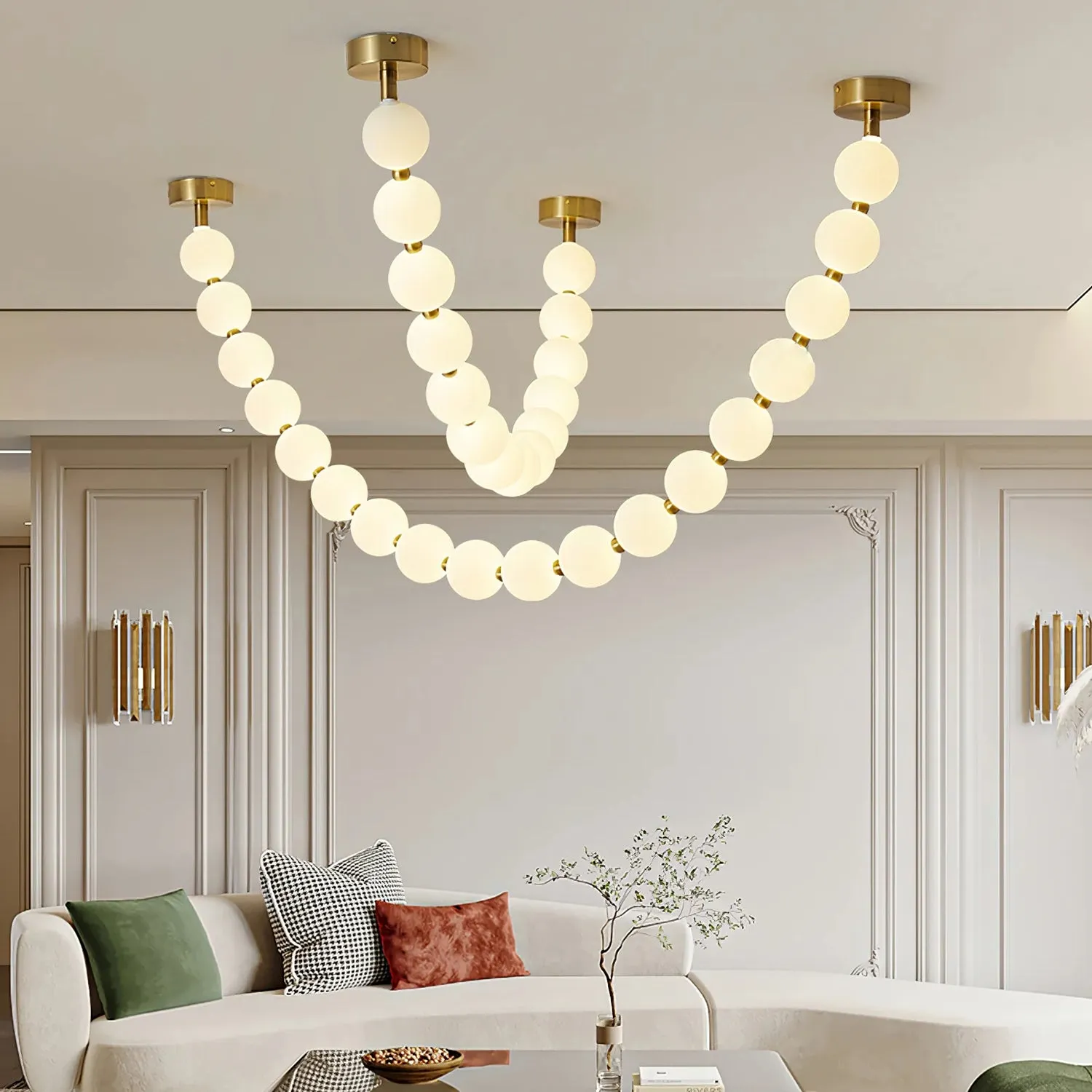 Pearl Necklace Balls Chandelier