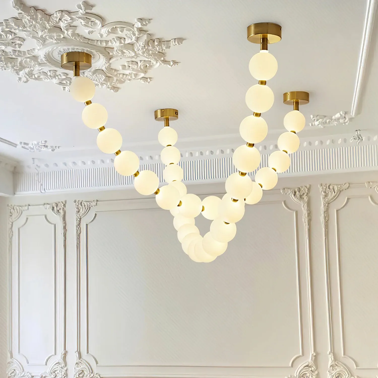 Pearl Necklace Balls Chandelier