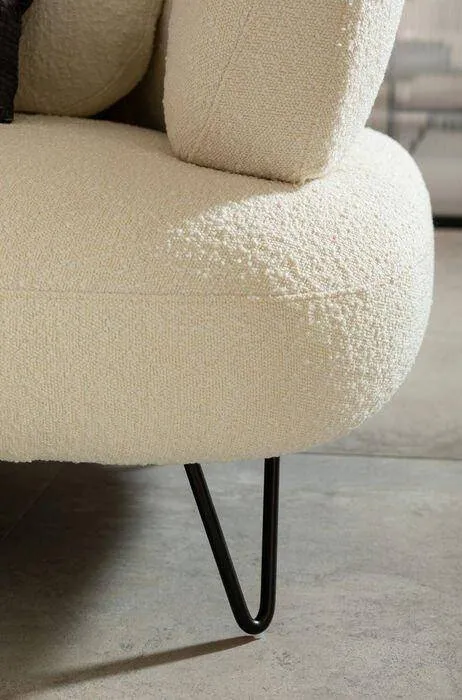 Peppo White Boucle 2 Seater Sofa