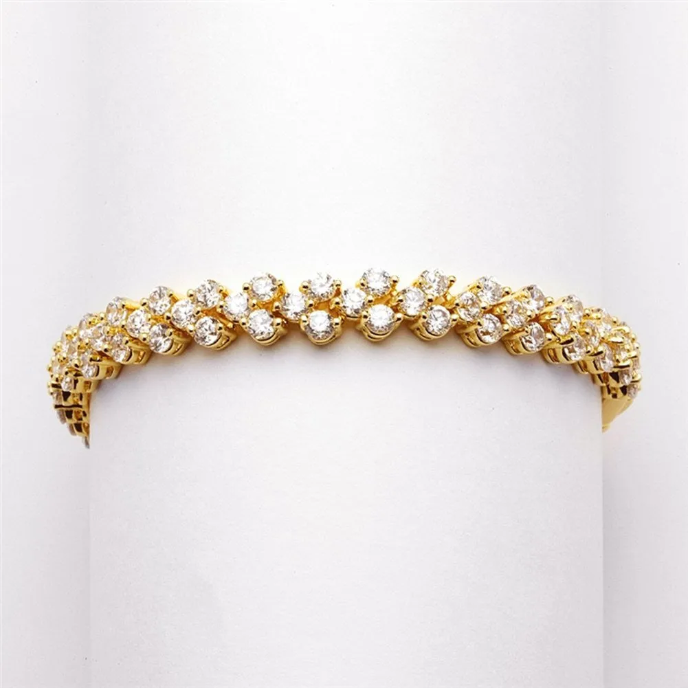 Petite Gold Cubic Zirconia Wedding or Prom Tennis Bracelet