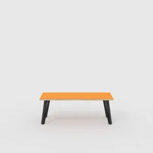 Plywood Bench Seat with Black Box Hairpin Legs - Formica Levante Orange - 1200(w) x 400(d) x 450(h)