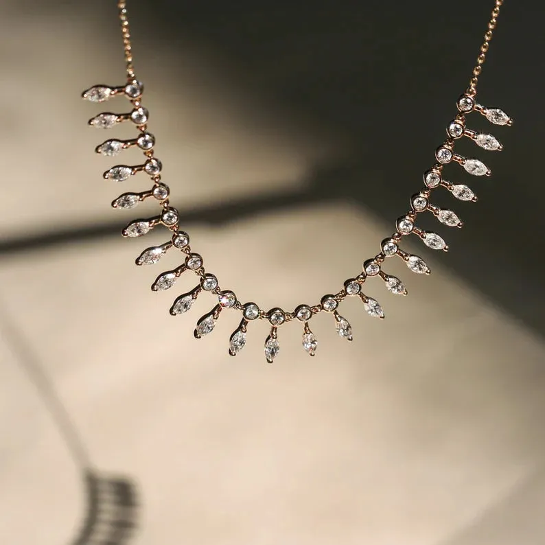 Queen’s Radiance Marquise Zircon Necklace