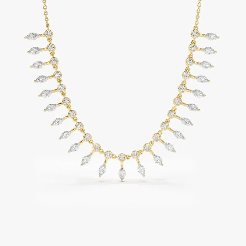 Queen’s Radiance Marquise Zircon Necklace