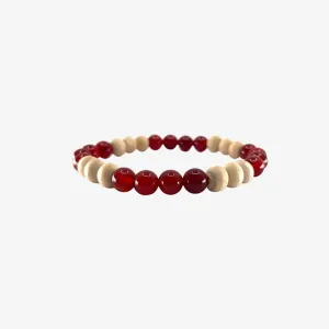 Red Agate With Tulsi Bracelet