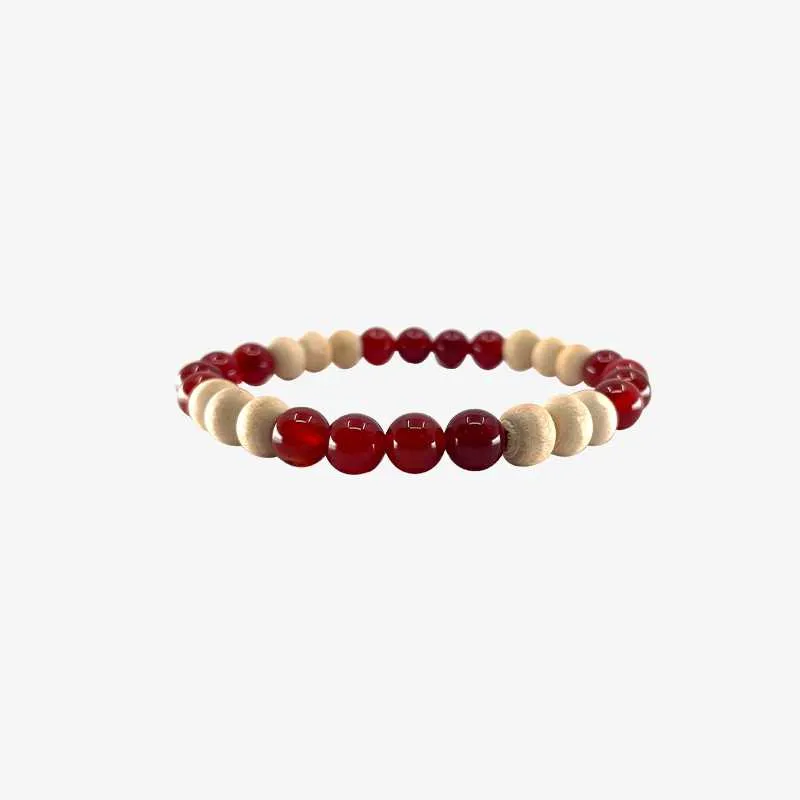 Red Agate With Tulsi Bracelet