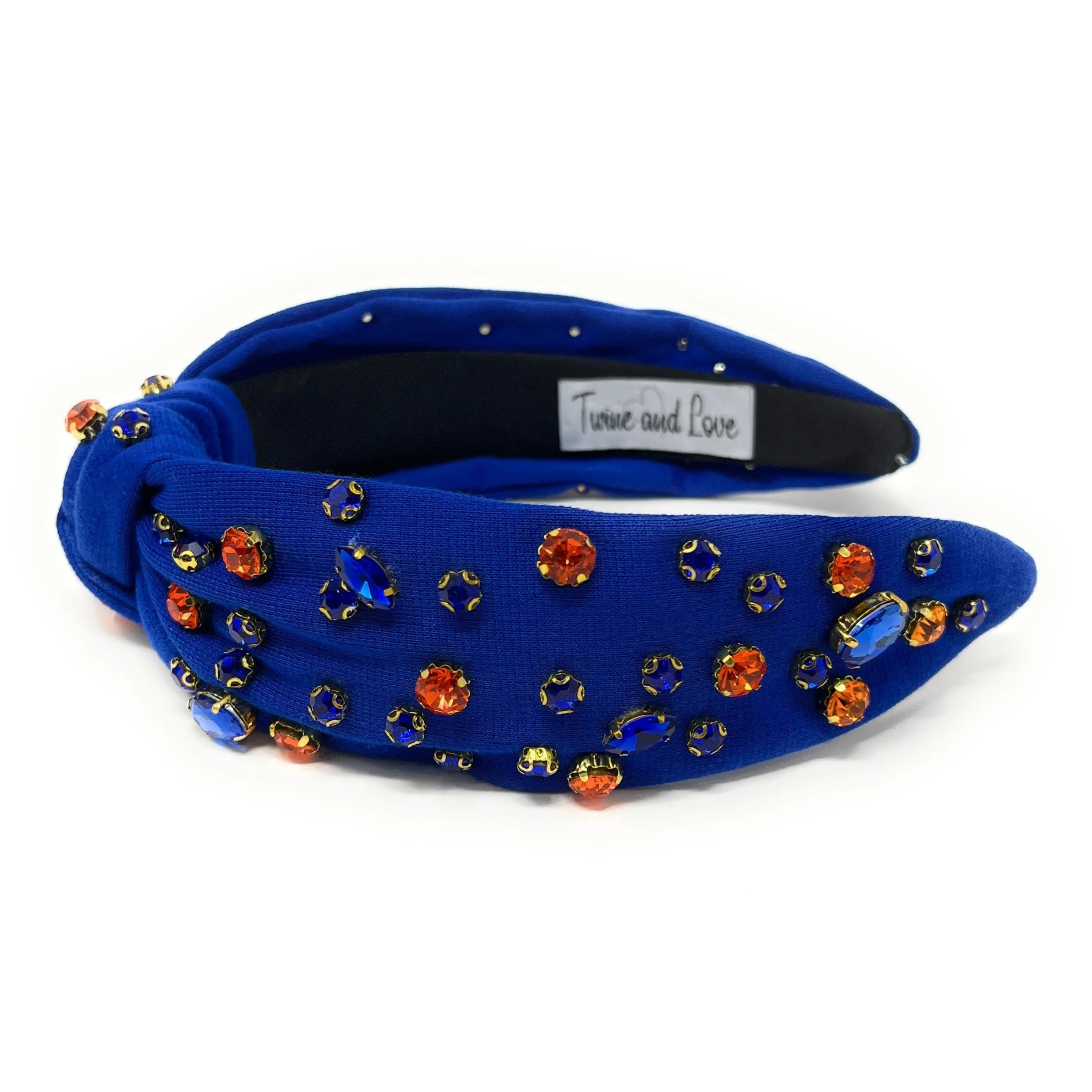 Royal Blue Orange Jeweled Headband