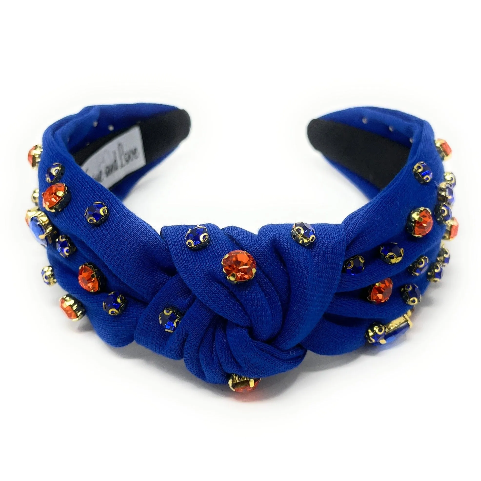 Royal Blue Orange Jeweled Headband